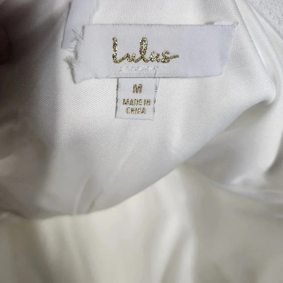 Lulu's Refined Extravagance White Taffeta Bow Maxi Dress With Pockets M Wedding - Picture 11 of 11